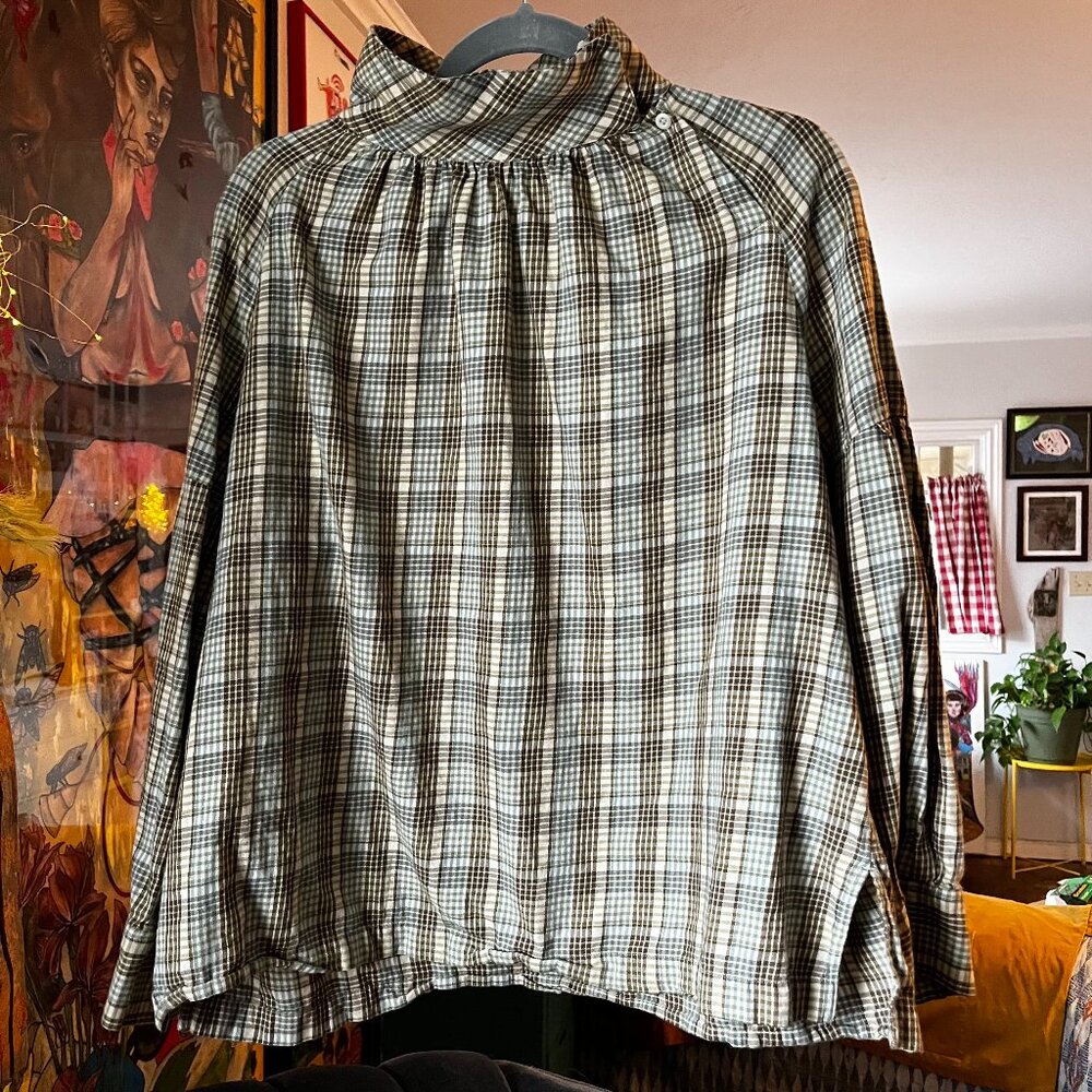 Toast Flannel Check Blouse UK 16 US 12 GUC with small alteration